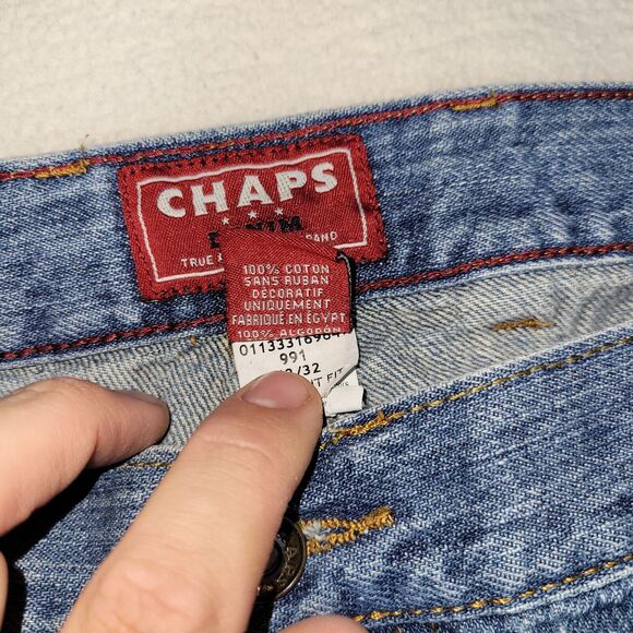 Vintage Chaps Jeans Mens Size 42x32 Straight Cotton Blue Denim Casual Work Job - Picture 12 of 16